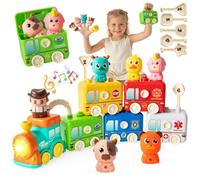 KADAYAYA Baby Montessori Toys 24+ Months Farm Animal Train Toy for Toddlers 2 3 4Year Old Educational Sensory Toys for Counting Stacking Matching & Sorting Birthday Gift for Boys Girls
