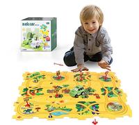 KADAYAYA Dinosaur Toy Puzzle Track for Kids Ages 3-5 with Slot Race Car, Toddler Puzzle Track Rail Car Play Set, Educational Jigsaw Toys for 3 4 5 6 Year Old Boys Girls, Montessori Toys Gift for Kids