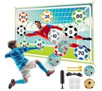 KADAYAYA Football Game Set Toy for Kids, Indoor Outdoor Soccer Game with 2 Velcro Balls, Foldable Flannel Goals, Christmas and Birthday Soccer Game Trainer Ball Set for Boys Girls 5 6 7 8 Year Old