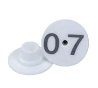 KaDdu 100PCS Livestock round digital ear tags, pig ear tags, suitable for sheep, pigs, cattle and cattle with words to prevent falling off ear tags 0-100 white