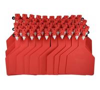 KaDdu 50 sets of blank cattle ear tags, livestock identification blank ear tags, suitable for goats, sheep, cattle, cattle, pigs, ranch supplies 4.53 * 2.95in red