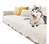 KaDdu Backing And Armrest Sold Separately Furniture Protective Cover Backrest Couch Slipcover Pet Anti-slip Sectional Sofa Throw Cover Pad For Our Sectional Couch,A Bench And A Chair 35 * 110in white