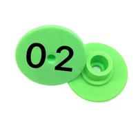 KaDdu Ear Tags Round Plastic Livestock Ear Tag 1-100 Number Identification Tag for Goat Sheep Pig Calf Hog Swine (7 Colors) 0-100 green