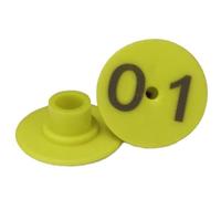 KaDdu Ear Tags Round Plastic Livestock Ear Tag 1-100 Number Identification Tag for Goat Sheep Pig Calf Hog Swine (7 Colors) 0-100 yellow
