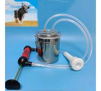 KaDdu Portable stainless steel iron bucket 1.4kg/1.9kg cow milking machine cow milking machine bucket dairy farm tank bucket 1.4kg for single hole cow silver