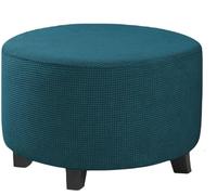 KaDdu Round Ottoman Cover Stretch Storage Round Ottoman Slipcover Jacquard Folding Storage Round Ottoman Cover Footrest Stool Slipcover Footstool Protector Cover with Elastic Bottom 24 * 17in green