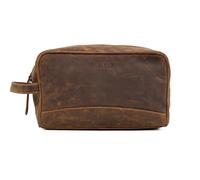 Kadei London Classic Rotterdam Men's Utility Bag | 100% Genuine Leather Handmade Utility Bag | Travel Pouch for Men (British Brown)
