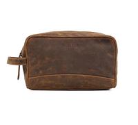 Kadei London Classic Rotterdam Men's Utility Bag | 100% Genuine Leather Handmade Utility Bag | Travel Pouch for Men (Textured Brown)