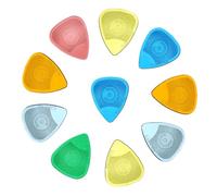 Kadence 10 Guitar Picks with Hostile Grip in 0.48, 0.58, 0.71, 0.77, 0.88 and 0.99mm sizes and Mix Colors, Anti slip, Stronger, Guitar Plectrums (Assorted Colors and Various Sizes)