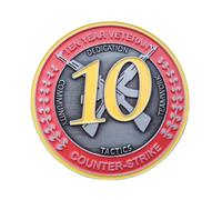 Kader CSGO CS GO Counter Strike Design Five Year Veteran Coin 5 or 10 Years Medal/Coin - 5/10 Year Coin Limited Collection Gift for Men (10)
