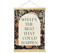 Kaderas Inspirational Vintage Wall Art, What’s the Best That Could Happen, Positive Quote Wall Decor Poster for Office Bedroom Therapy Room Classroom