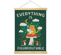 Kaderas Motivational Wall Art, Everything is Figureoutable Inspirational Quotes Room Decor, Positive Wooden Wall Art Poster for Home, Bedroom, Classroom, Nursery Playroom, Office