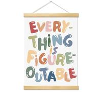 Kaderas Positive Affirmations Quote Wall Art, Motivational Wall Decor Poster Everything Is Figureoutable Prints for Bedroom Livingroom Classroom Office