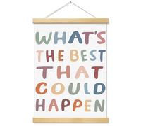 Kaderas Wall Decor Poster Framed, What's the Best That Could Happen, Motivational Positive Quote Wall Art for Office Bedroom Therapy Room Classroom