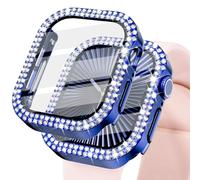 KADES Bling Case for Apple Watch 40mm with Built-in Screen Protector, Sparkling Rhinestone Protective Cover Compatible with Apple Watch Series SE3 SE2 6 5 4 SE (40mm, Blue)
