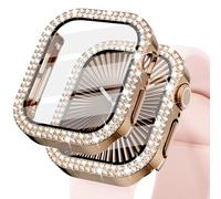 KADES Bling Case for Apple Watch 42mm with Built-in Screen Protector, Sparkling Rhinestone Protective Cover Compatible with Apple Watch Series 3 2 1 (42mm, Rose Gold)