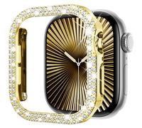 KADES Bling Watch Case Compatible for Apple Watch Series 6/5/4/SE 40mm, Double Diamond PC Bumper Protective Face Cover for Women for iWatch 40mm, Gold