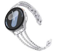 KADES Compatible for Samsung Galaxy watch Strap, 20mm Women Bling Metal Bracelet Replacement Band for Galaxy Watch 7/6/5/4/FE/Active/Active 2 40mm 44mm, Classic 6 47mm 43mm, Silver