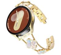 KADES Compatible for Samsung Galaxy watch Strap, 20mm Women Lucky Clover Metal Bracelet Replacement Band for Galaxy Watch 7/6/5/4/FE/Active/Active 2 40mm 44mm, Classic 6 47mm 43mm, Gold