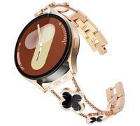 KADES Compatible for Samsung Galaxy watch Strap, 20mm Women Lucky Clover Metal Bracelet Replacement Band for Galaxy Watch 7/6/5/4/FE/Active/Active 2 40mm 44mm, Classic 6 47mm 43mm, Rose Gold