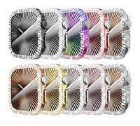 KADES - Compatible with Apple Watch Series 10/11 with Built-in Tempered Glass Screen Protector Bling Crystal Diamond Rhinestone Double Protective Bumper Cover for Women,46mm