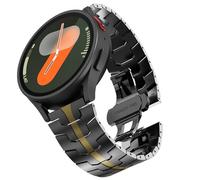 KADES Compatible with Samsung Galaxy Watch Strap 40mm 44mm, metal replacement band for galaxy watch 7/6/5/4/FE 40mm 44mm Watch 6 classic 43mm 47mm, Classic Black/Gold