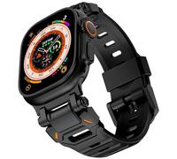 KADES Durable FKM Band Designed for Apple Watch Ultra 2/Ultra 49mm for Men, Rugged FKM with Stainless Steel Connector for iWatch Series 10/9/8/7/6/5/4/SE/3/2/1 46mm/45mm/44mm/42mm