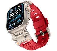 KADES Durable FKM Band Designed for Apple Watch Ultra 2/Ultra 49mm for Men, Rugged FKM with Stainless Steel Connector for iWatch Series 10/9/8/7/6/5/4/SE/3/2/1 46mm/45mm/44mm/42mm