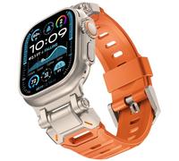 KADES Durable FKM Band Designed for Apple Watch Ultra 2/Ultra 49mm for Men, Rugged FKM with Stainless Steel Connector for iWatch Series 10/9/8/7/6/5/4/SE/3/2/1 46mm/45mm/44mm/42mm