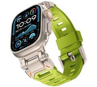 KADES Durable FKM Band Designed for Apple Watch Ultra 2/Ultra 49mm for Men, Rugged FKM with Stainless Steel Connector for iWatch Series 10/9/8/7/6/5/4/SE/3/2/1 46mm/45mm/44mm/42mm