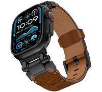 KADES for Apple Watch Ultra 2/Ultra Band 49mm 46mm 45mm 44mm 42mm Men, Top Grain Genuine Leather Band Strap Metal Connectors for Apple Watch Ultra 2/1 Series 10/9/8/7/SE2/6/5/4/SE/3/2/1