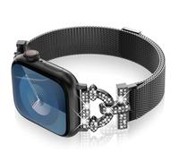 KADES Milanese Loop Compatible with Apple Watch Straps 42mm(Series 10) 40mm 41mm 38mm,Women Magnetic Band Mesh Loop for iWatch SE Series 10/9/8/7/6/5/4/3/2/1,Black