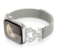 KADES Milanese Loop Compatible with Apple Watch Straps 42mm(Series 10) 40mm 41mm 38mm,Women Magnetic Band Mesh Loop for iWatch SE Series 10/9/8/7/6/5/4/3/2/1,Starlight