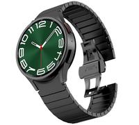 KADES Stainless Steel Band Compatible with Galaxy Watch 7/6/5/4 40mm/44mm, 6 Classic 43mm/47mm, 5 Pro 45mm, 4 Classic 42mm/46mm, No Gap Solid Stainless Steel Band, Black