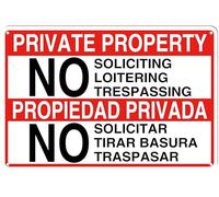 Kadezia 7.8" x 11.9" Aluminum "Private Property - No Soliciting" Sign (158)