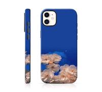kadezia for iPhone 11 Case, White Flowers and Crescent Moon, Scratch-Resistant, Drop-Proof, 2-Layer Hard Shell, Dreamy, for Night Out, Sweet Gift