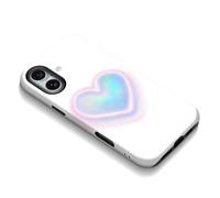 kadezia for iPhone 16 Plus Case Iridescent Heart Pattern 2 - Layer Hard Phone Case, Scratch - Resistant, Shockproof, Women Girls,Cute, Sweet Gift for Valentine's Day (GYFL019)