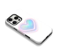 kadezia for iPhone 16 Pro Case Iridescent Heart Pattern 2 - Layer Hard Phone Case, Scratch - Resistant, Shockproof, Women Girls,Cute, Sweet Gift for Valentine's Day (GYFL019)