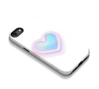 kadezia for iPhone 8 Case Iridescent Heart Pattern 2 - Layer Hard Phone Case, Scratch - Resistant, Shockproof, Women Girls,Cute, Sweet Gift for Valentine's Day (GYFL019)