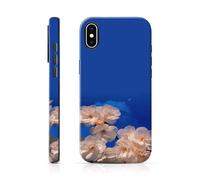 kadezia for iPhone X Case, White Flowers and Crescent Moon, Scratch-Resistant, Drop-Proof, 2-Layer Hard Shell, Dreamy, for Night Out, Sweet Gift
