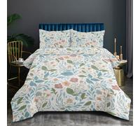 KADFGUGA Summer Flowers& Plants Single Size Duvet Set-3 Pieces, Soft and Comfortable, Machine Washable Duvet Coverless, with 2 Pillowcases (Single, Flowers& Plants B)