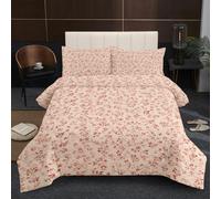 KADFGUGA Summer King Size Duvet Set-3 Pieces, Soft and Comfortable, Machine Washable Duvet Coverless, with 2 Pillowcases,Coral Colored Flowers Fragments