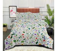 KADFGUGA Summer Super King Size Duvet Set-3 Pieces, Soft and Comfortable, Machine Washable Duvet Coverless, with 2 Pillowcases, Multi Colored Flower Garden