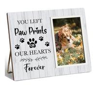 Kadiak Pet Memorial Paw Prints Picture Frame, You Left Paw Prints on Our Hearts Picture Frame, Dog Memorial Picture Frame Gifts, Sympathy Gifts Picture Frame for Loss of Dog 8X10