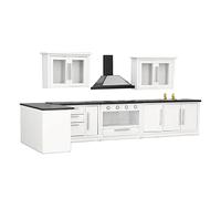 Kadimendium 1:12 Mini Dollhouse Modern Kitchen Cabinets Set Realistic Dollhouse Kitchen Furniture for DIY Decoration Birch Material for Dining Room Living Room Bar