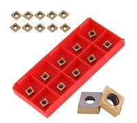 Kadimendium 10pcs CNC Carbide Tips Inserts BladesCutter Lathe Turning Tool Lathe Milling Inserts With Box Cutters for Indexable Lathe Turning Tool Holder