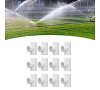 Kadimendium 12Pcs PVC Tee Pipe Fittings Plastic Equal Diameter Joints Adapter Water Pipe Joints (20mm)