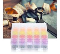 Kadimendium 50PCS Color Transparent Bobbin Kit with Plastic Boxed Bobbins Sewing Spool Tool for Embroidery Hand Stitching Machine Case, Perfect for Quilters and Sewing Enthusiasts