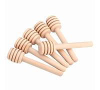 Kadimendium 50Pcs Natural Wooden Honey Dippers for Easy Dispensing and