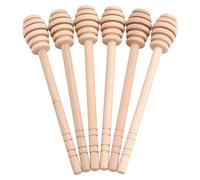 Kadimendium 50Pcs Natural Wooden Honey Dippers for Easy Dispensing and